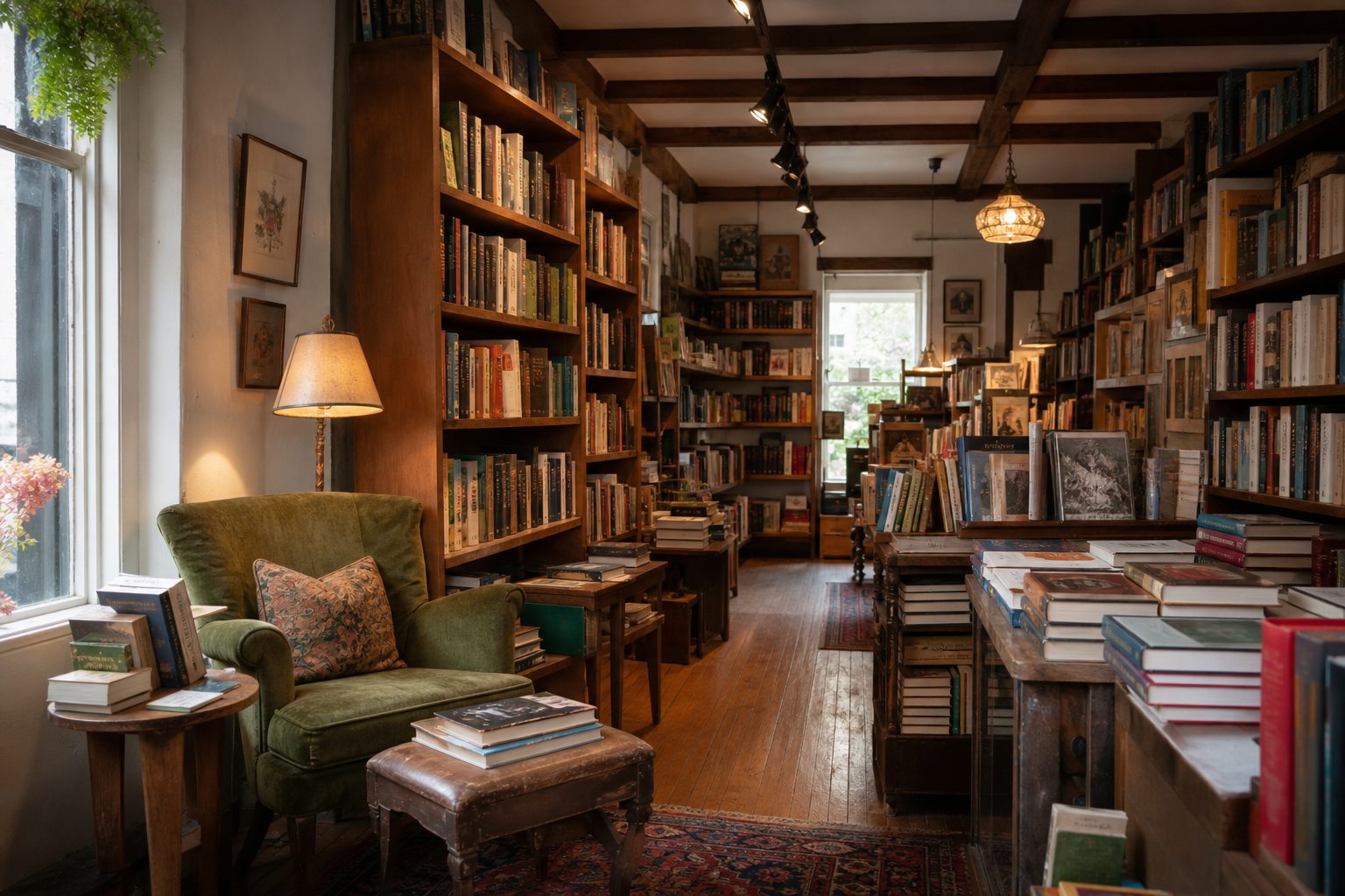 Shelves of books inside Quay Street Books